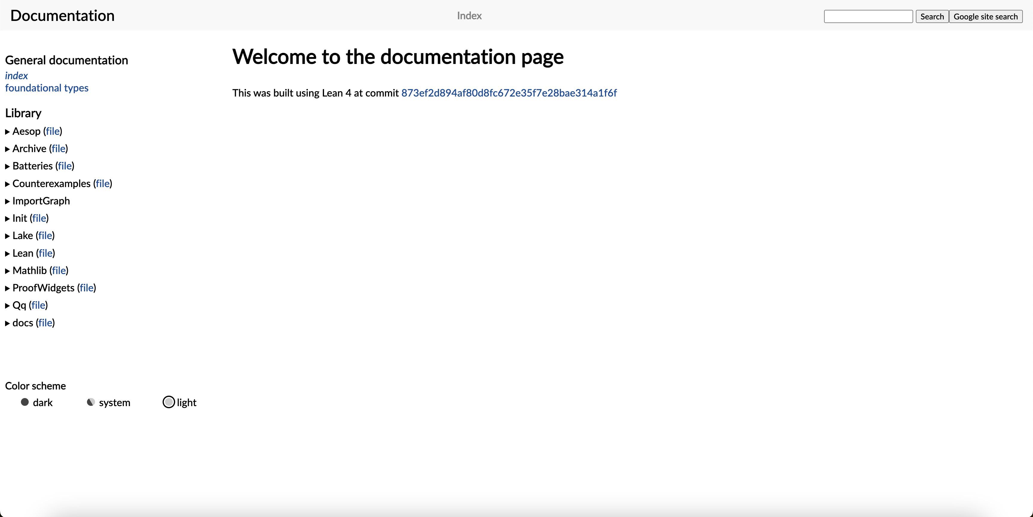 Docs Main Page